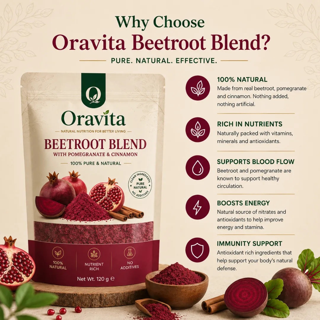 Oravita Beetroot Blend - Cardio Boost with Pomegranate & Cinnamon