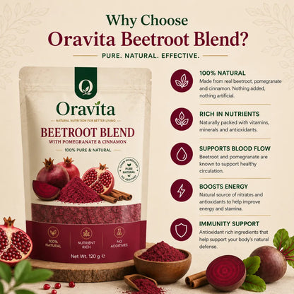 Oravita Beetroot Blend - Cardio Boost with Pomegranate & Cinnamon